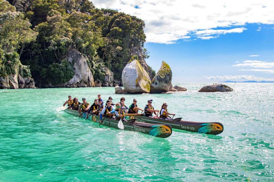 Abel Tasman National Park: Waka & Walk Tour - Waka experience: teamwork, Te Reo greetings, and a blessing on the water