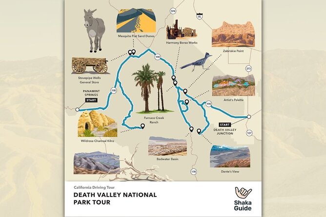 Death Valley National Park Self-Guided Audio Tour - Itinerary overview: from Emigrant Canyon history to Badwater Basin low point