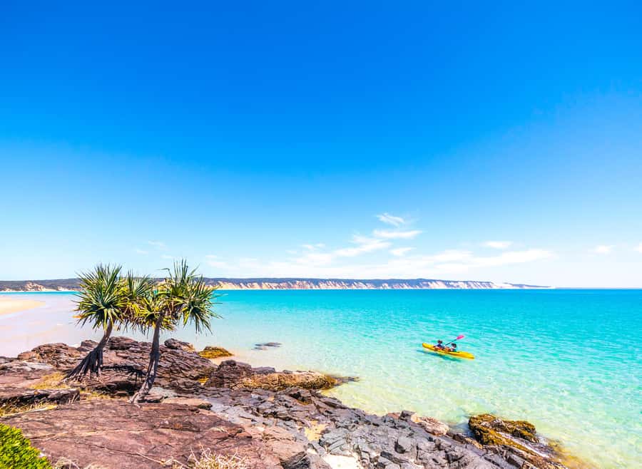 Dolphin Kayak Tour & Beach 4X4 National Park Tour (Private) - Honeymoon Bay and dolphin time in turquoise water