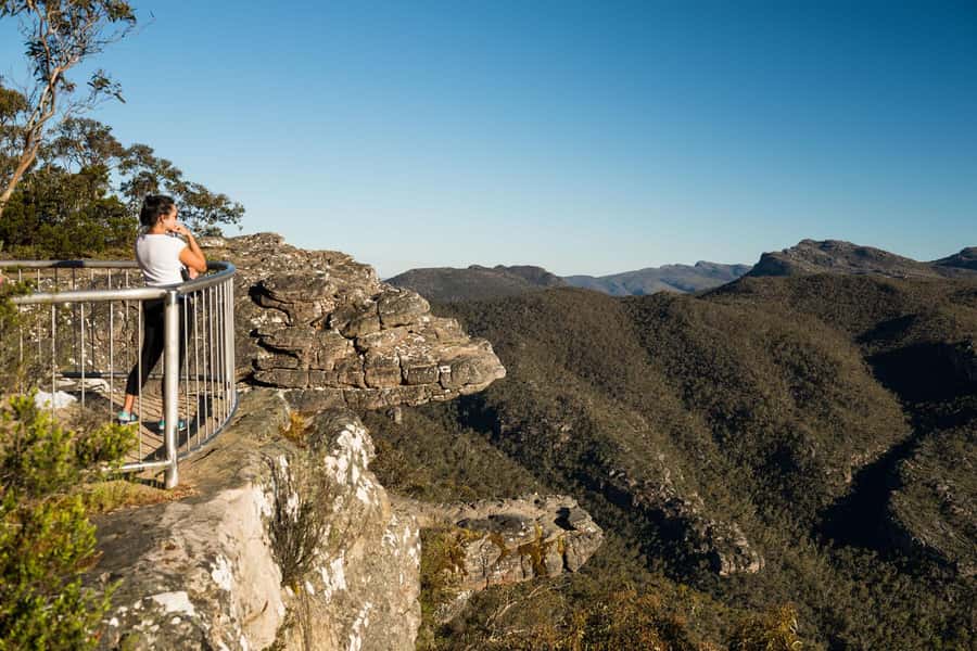 From Melbourne: Grampians National Park Small Group Tour - MacKenzie Falls: stairs down for the cool spray moment