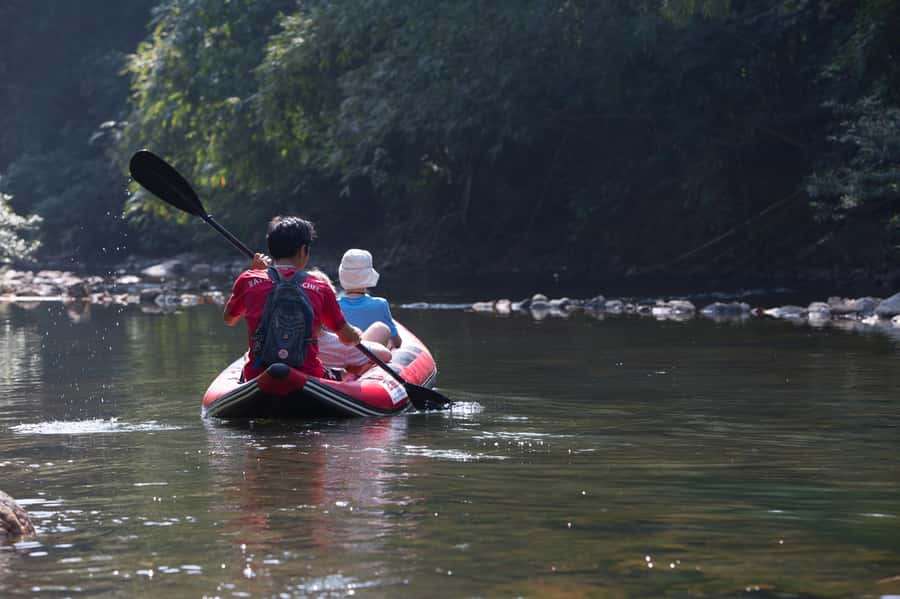 Khao Lak: Khao Sok National Park Overnight Treehouse Trip - Bamboo raft lunch and swim: the reward break that people remember