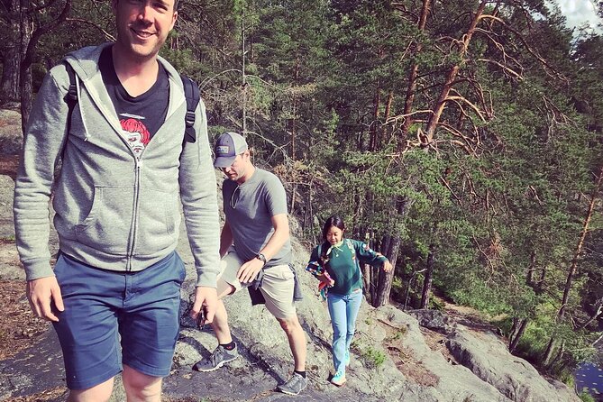Midnight Sun and Campfire - National Park evening hike Stockholm - The historic village stop and Swedish fika break