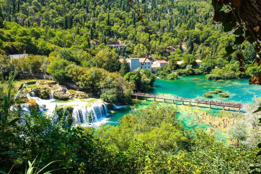 Split: Krka National Park Full-Day Tour with Wine Tasting - Skradin break time: swimming, photos, and a town that cools you down