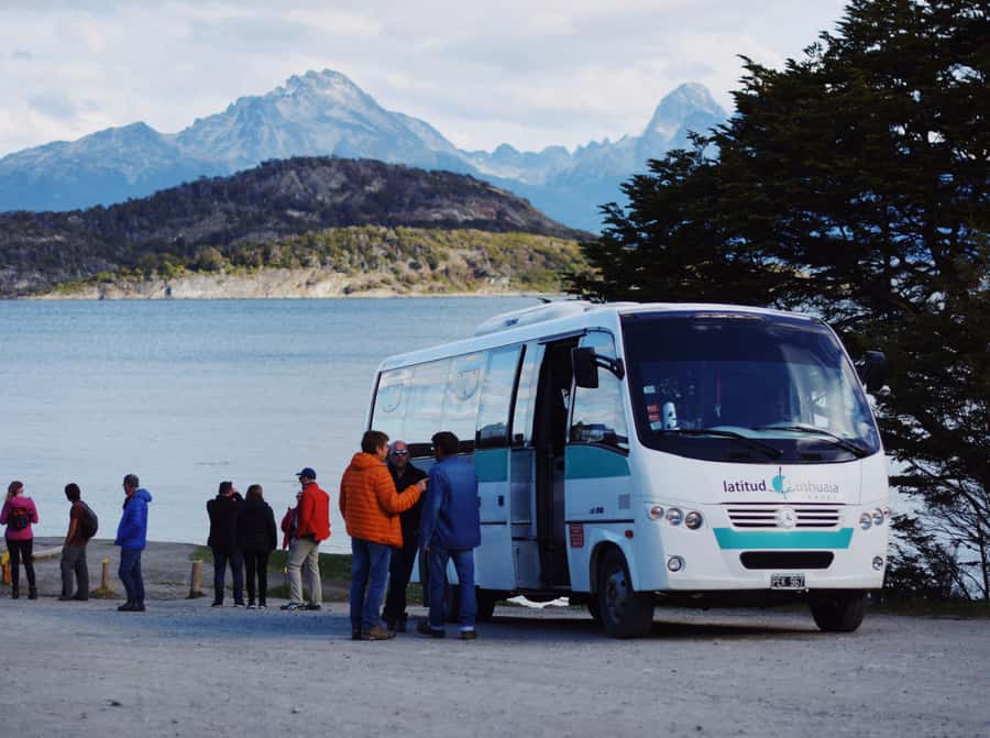 USHUAIA | Tierra del Fuego National Park & Optional Train - Lapataia Bay and the Pan-American Highway end sign: the milestone moment