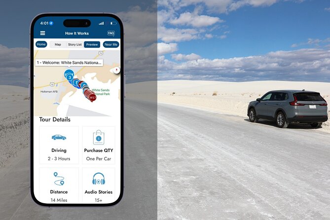White Sands National Park Self-Guided Driving & Walking Tour - Price and value: $16.99 per group (up to 4) for 2–3 hours